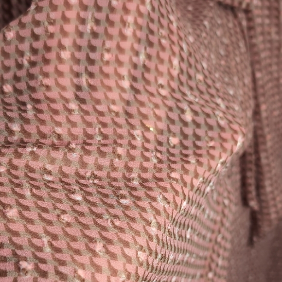 Adrianna Papell | Pink Patterned Textured Sheer Tunic Long Sleeve Top Size XL 1X - Picture 5 of 11